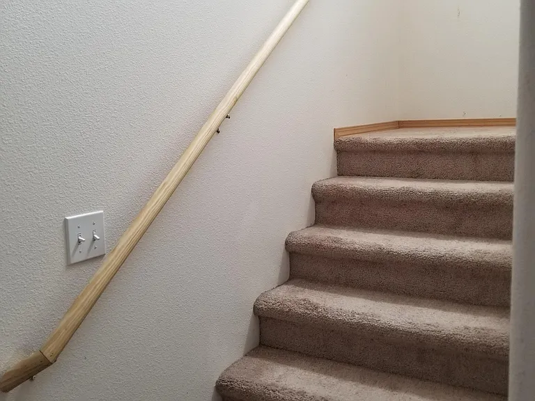 Stairs with new railing.