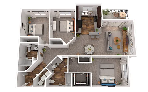 Floor plan 3 Bedroom, 2 Bathroom