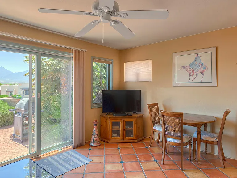 Sliding glass doors to east facing patio.