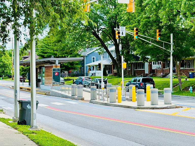 Red Line across the street