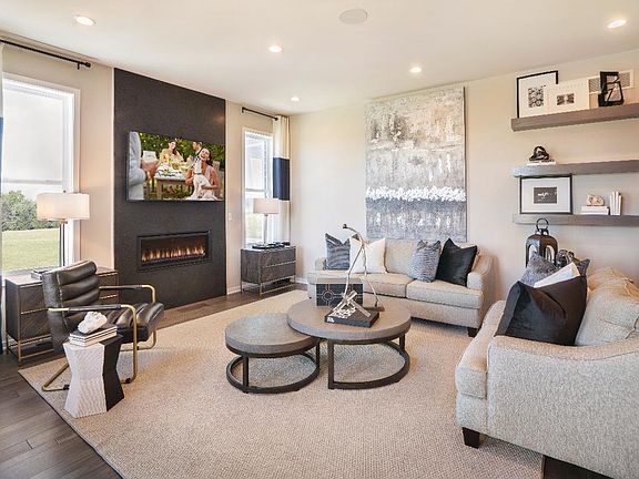Casual living area with optional fireplace in great room