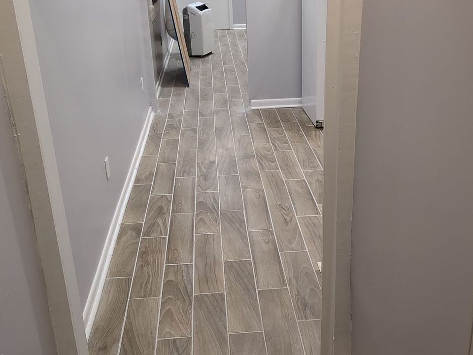 Hallway leading to kitchen area.
