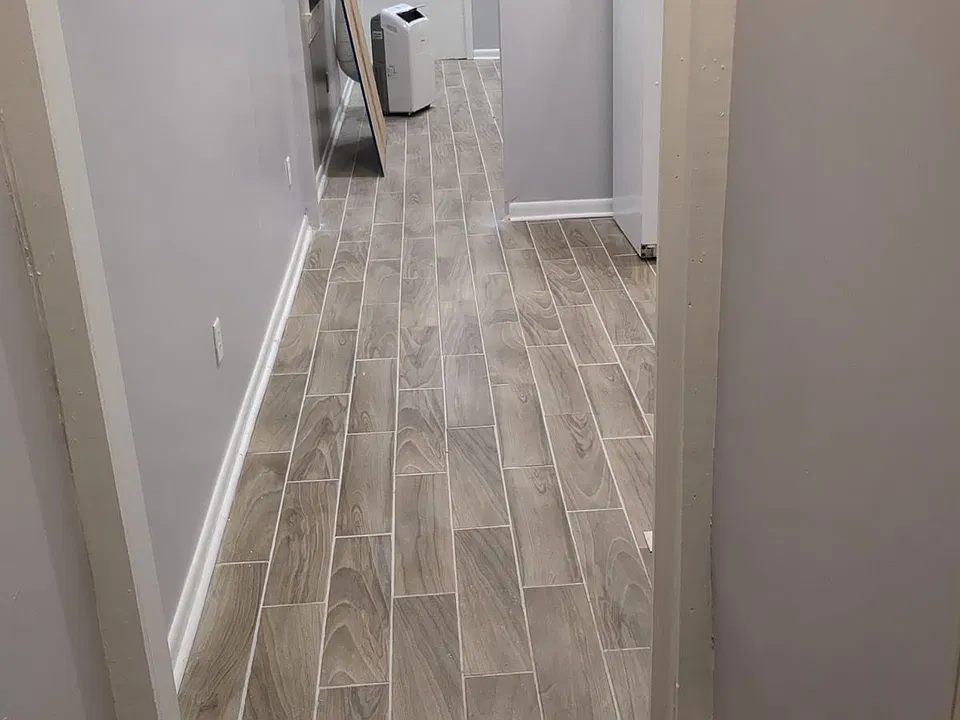 Hallway leading to kitchen area.