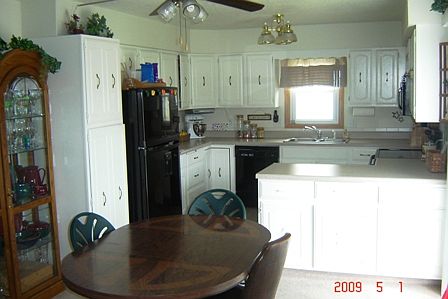 Kitchen is newly remodeled with LOTS of cupboards and countertops