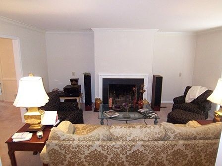 Formal living room with fireplace