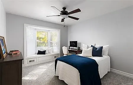 Bedroom with bay window