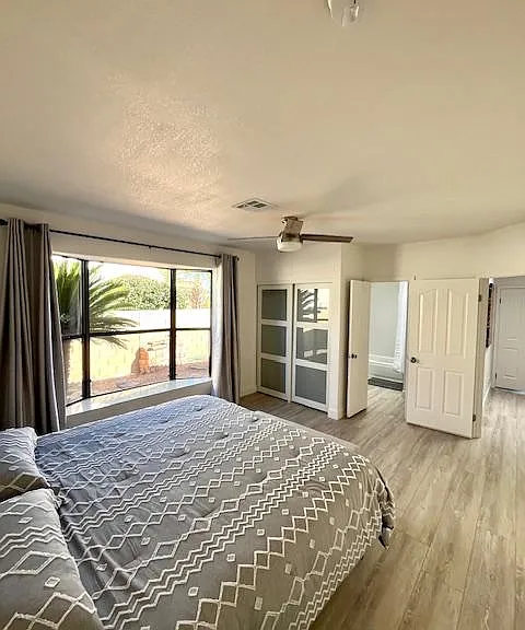 Guest Room #1 with Brand new King bed/memory foam mattress and ensuite bath (tub/shower combo and water closet)