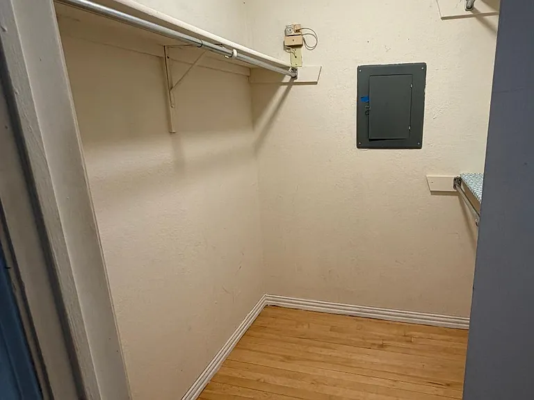 Spacious master bedroom closet.