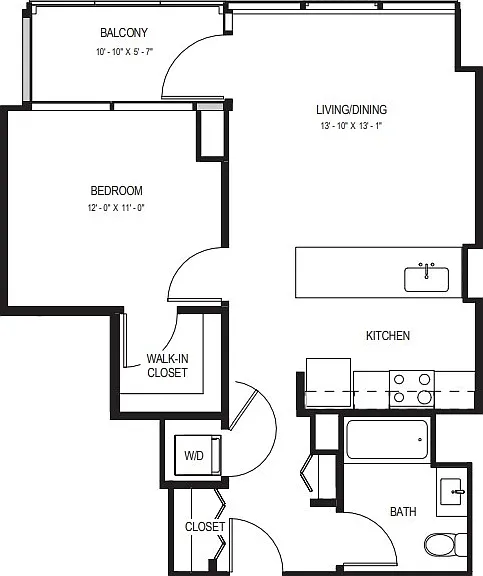 One Bedroom A02.1 - 686 Sq. Ft. - Floors 26-42 One Bedroom A02.1 - 686 Sq. Ft. - Floors 26-42