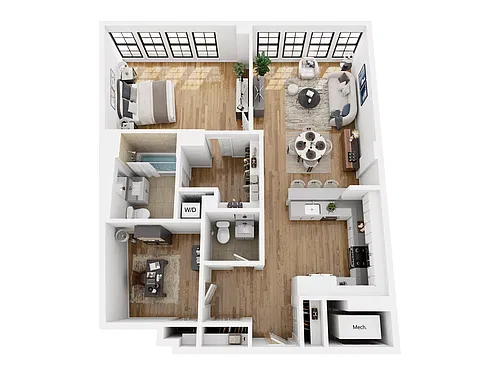 Floor plan 1 Bed/1.5 Bath-CL11Haj