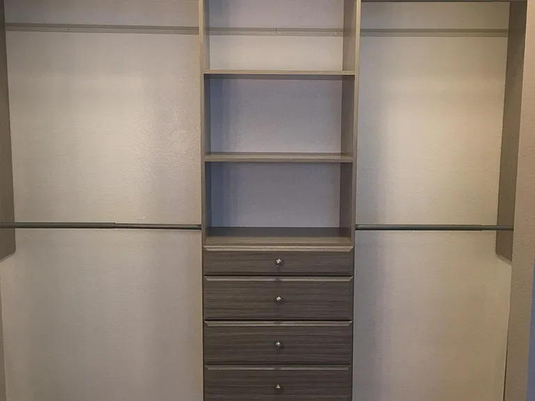 Master bedroom: custom walk-in closet