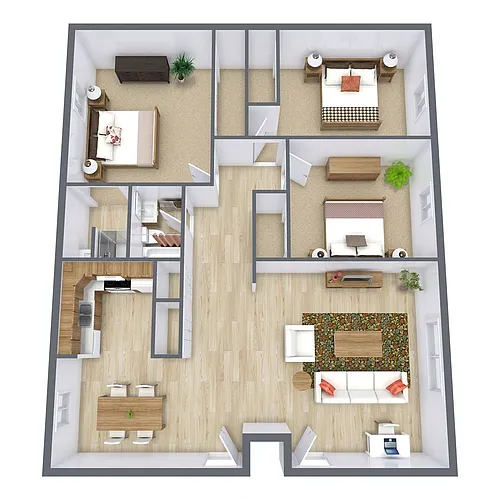 Floor plan Three Bedroom 32A
