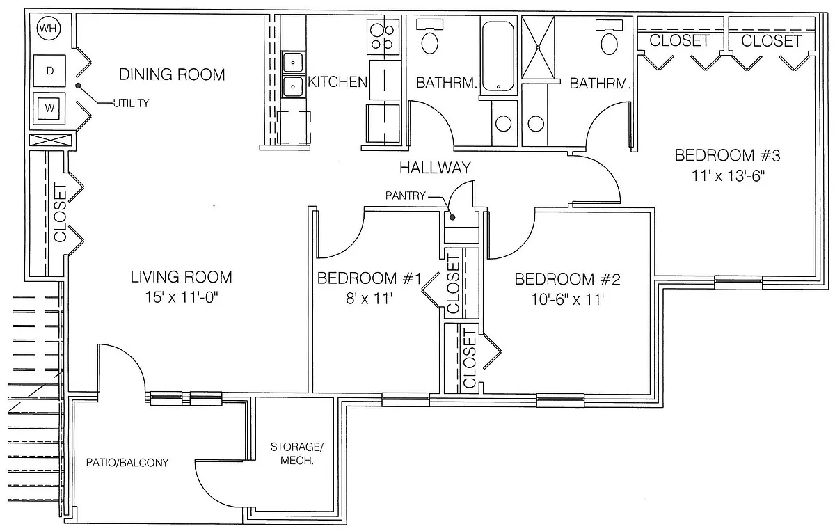 Floor plan 3 Bed 60 Percent