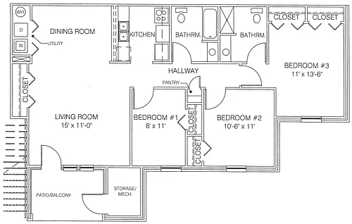 Floor plan 3 Bed 60 Percent