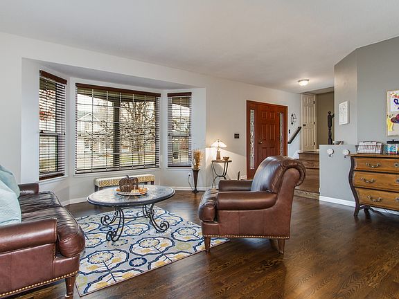 Rich hardwood floors on main