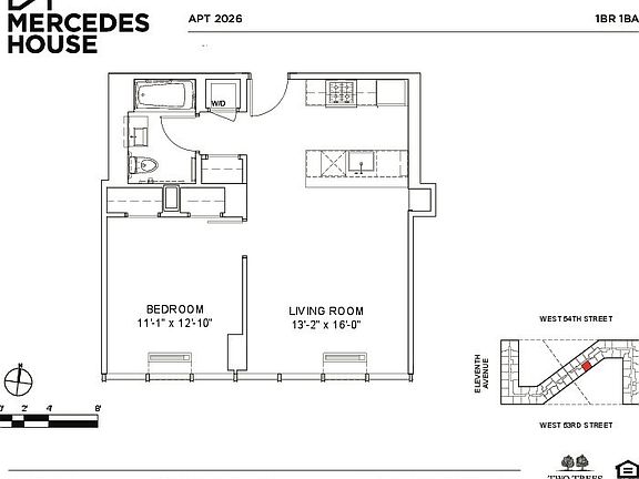 2nd image of 550 W 54th St APT 1726