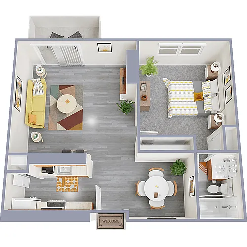 Floor plan One Bedroom One Bathroom