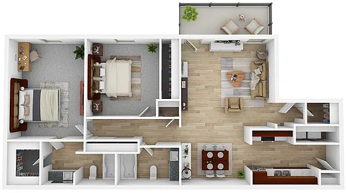 Floor plan 2 Bed 2 Bath