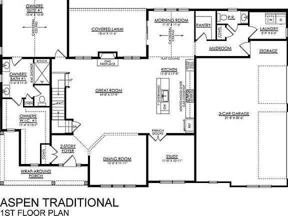 Aspen Traditional Estate Series- First Floor Plan