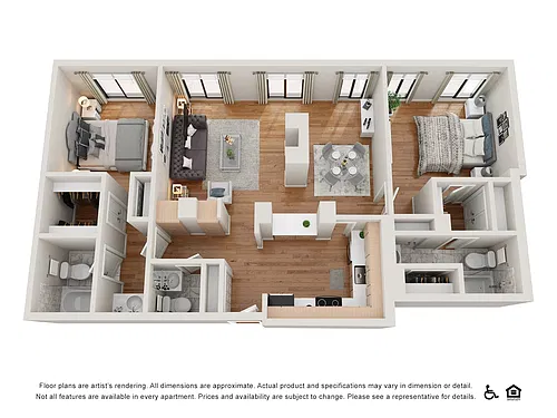 Floor plan 2 Bedroom 2.5 Bath D
