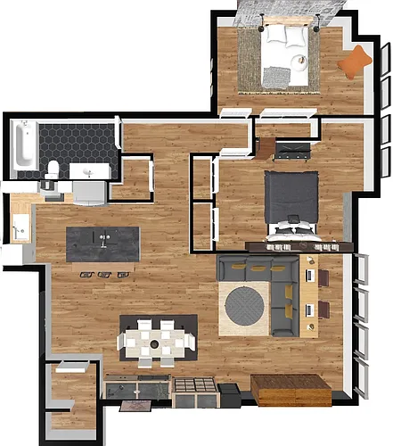 Floor plan 2 Bed-West4th
