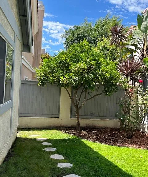 Private fenced yard