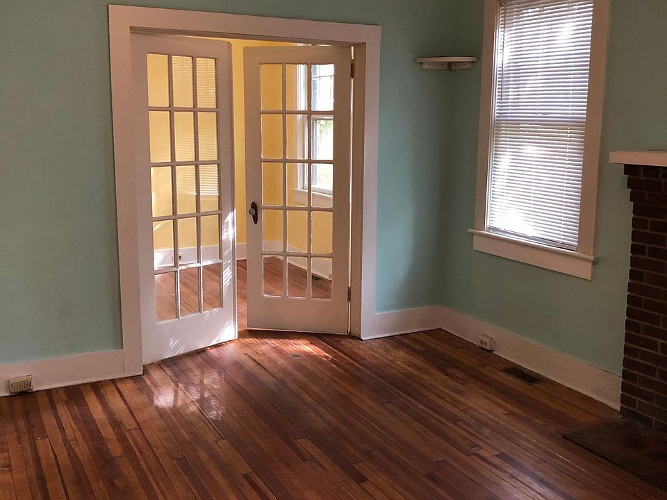 Living room with french doors to dining room