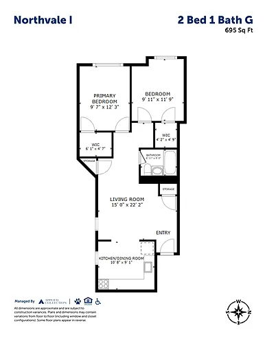 Floor plan 2 Bed 1 Bath G