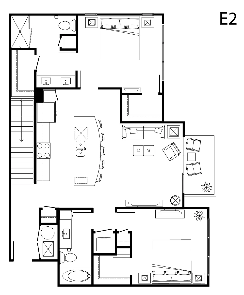 Floor plan E2TH (twnhome)