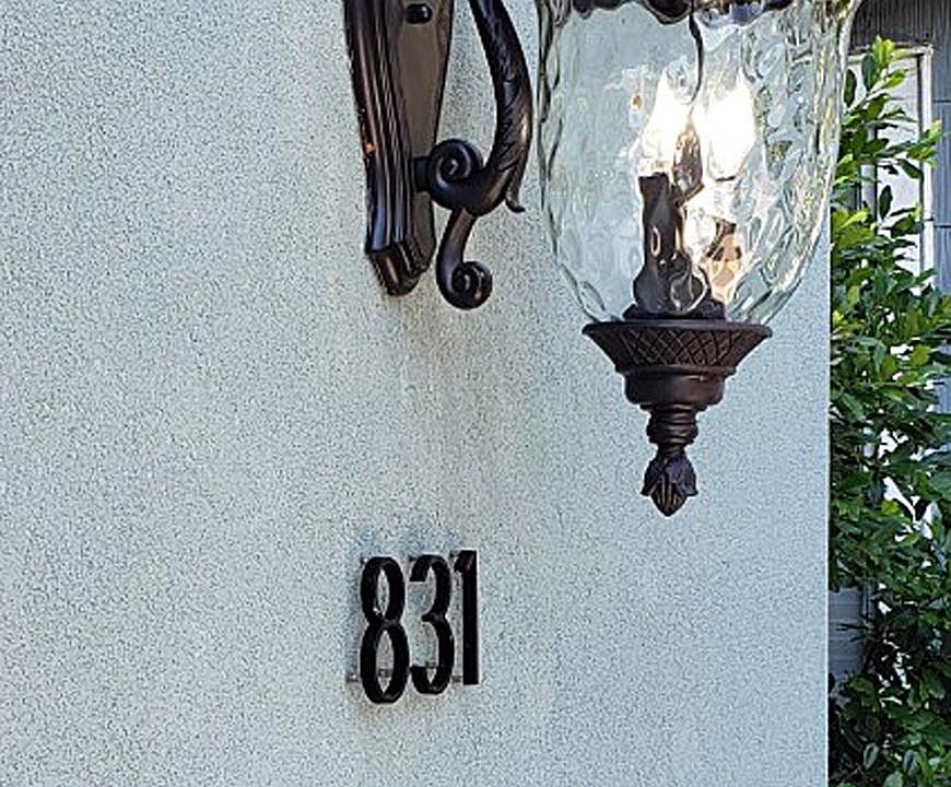 Front entrance feature that remains on all night.
