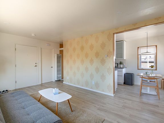Living room and kitchen adjoining space