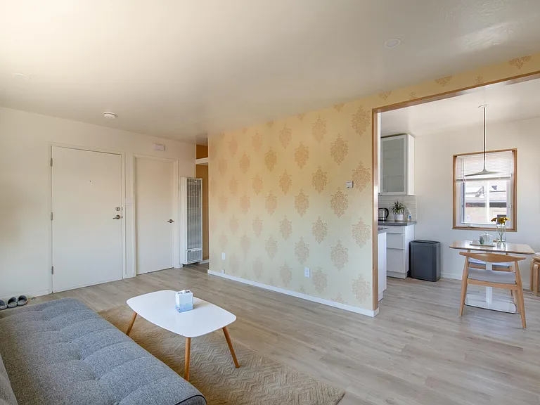 Living room and kitchen adjoining space