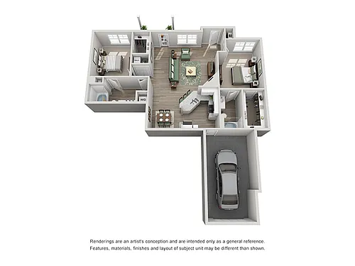 Floor plan Single-Level + Attached Garage B5