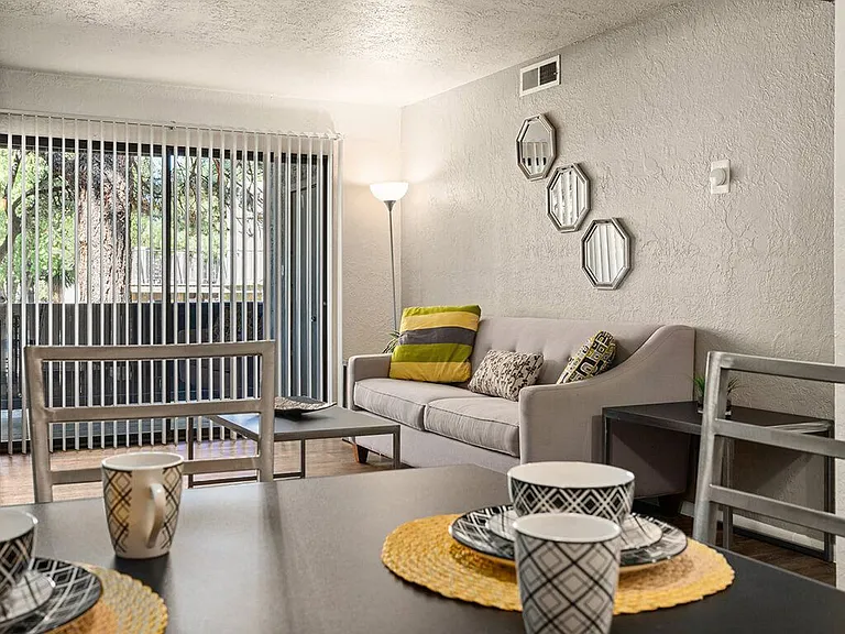 Connected Living and Dining Area