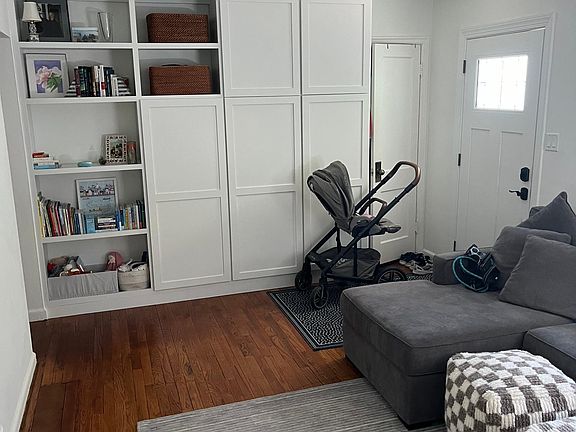 Family Room and Newly Built Shelves/Cabinets