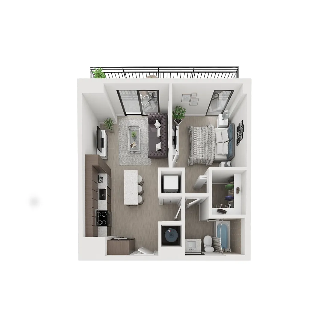 Floor plan 1x1 - 580sqft - A7