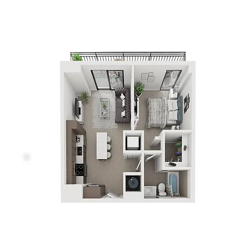 Floor plan 1x1 - 580sqft - A7