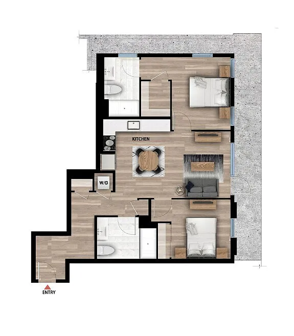 Floor plan B5 - 2 Bedroom