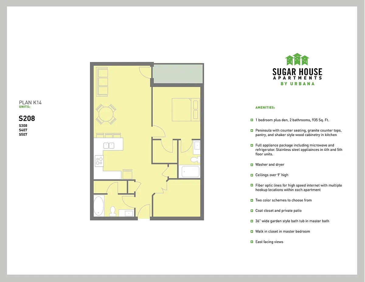 Floor plan 1 Bed K14 (k14)