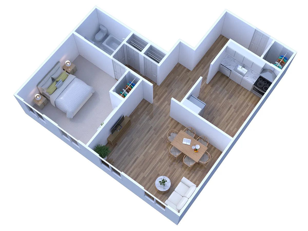 Floor plan 1 BEDROOM 1 BATHROOM - CONCORD