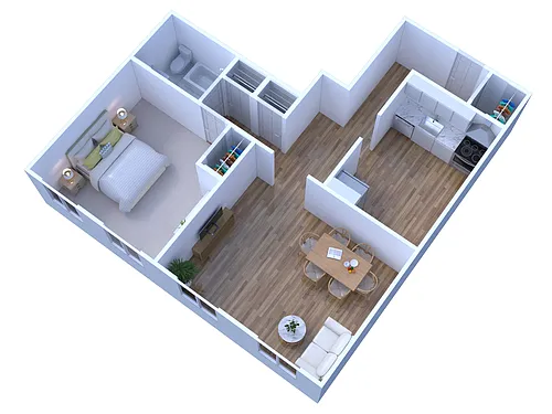 Floor plan 1 BEDROOM 1 BATHROOM - CONCORD