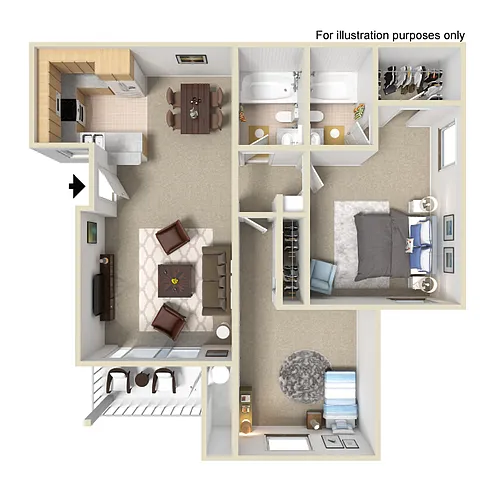 Floor plan 2 Bedroom 2 Bath