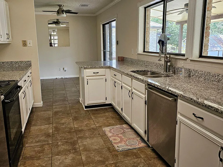 Kitchen with granite counters