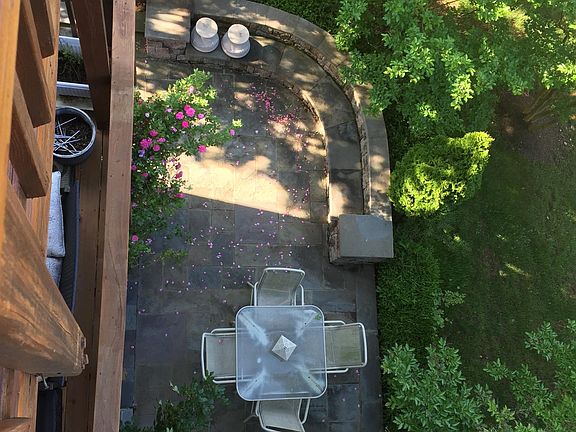 Patio view from two decks