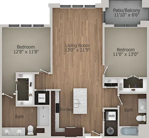 Floor Plan 2A | Arrabelle Apartments | Apartments in Cedarburg, WI Floor Plan 2A | Arrabelle Apartments | Apartments in Cedarburg, WI