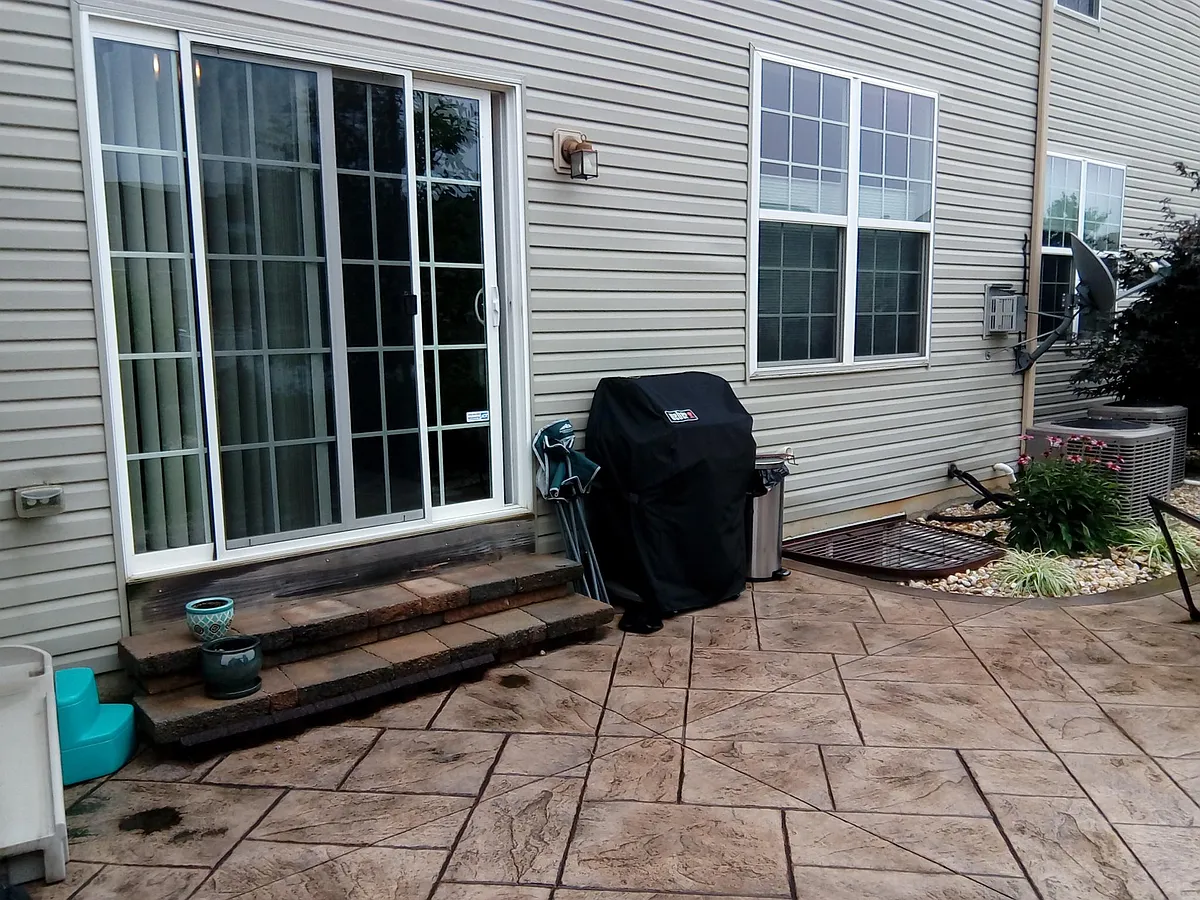 Stamped concrete patio - 261 Milkweed Dr