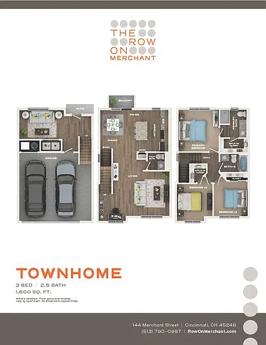 Floor plan 3 Bed, 2.5 Bath - Townhome