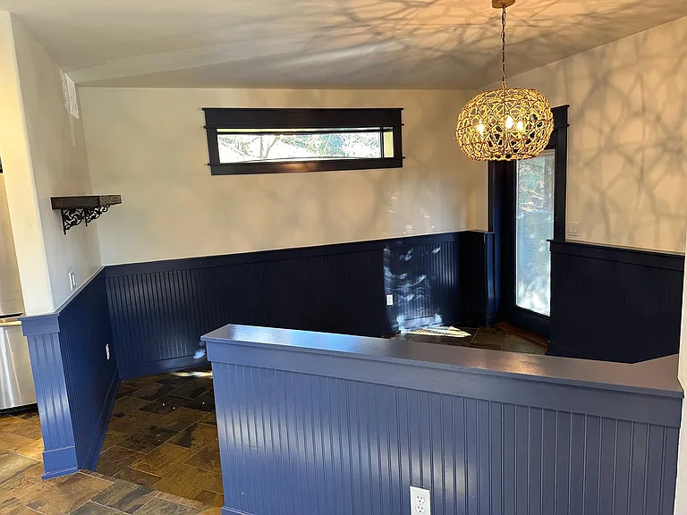 View of dining room from front door entryway
