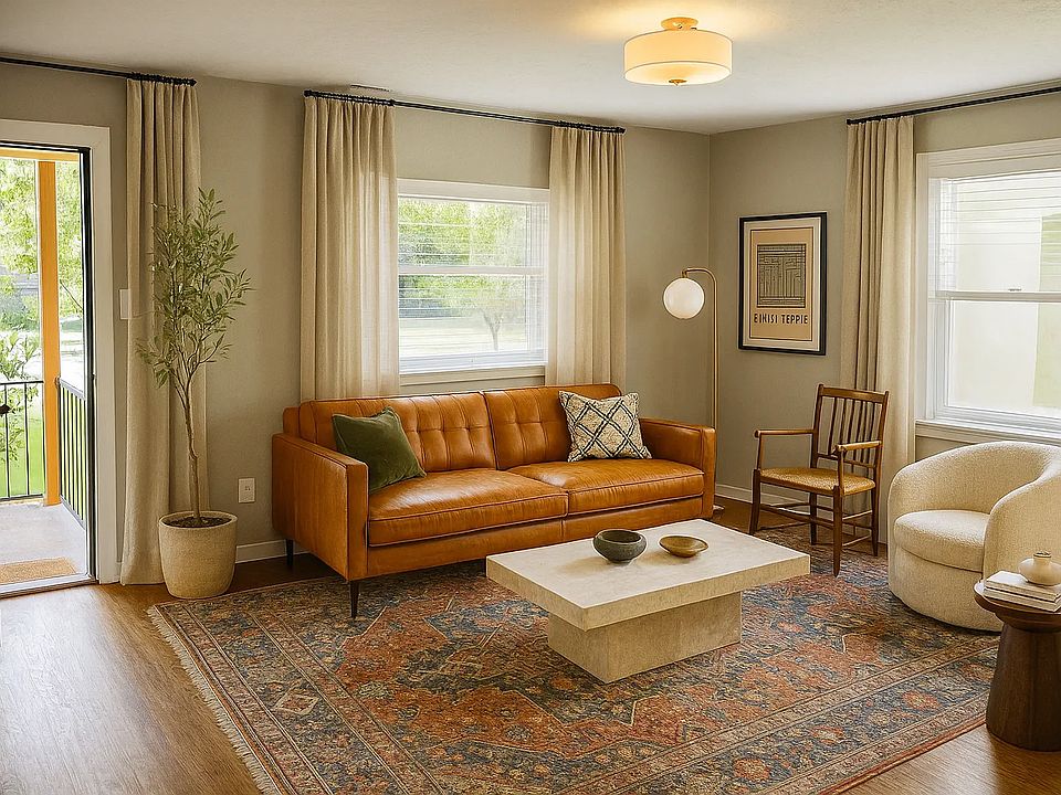 Living room with virtual staging