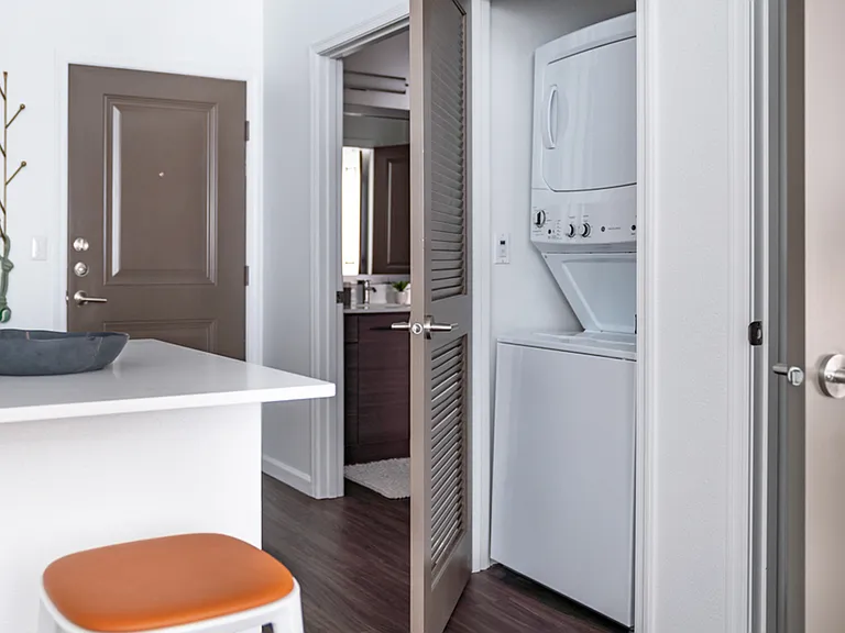 Apartment in-home washer and dryer.